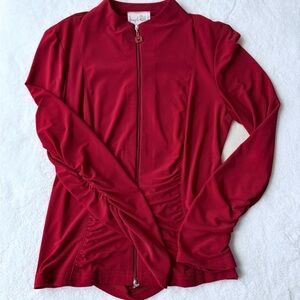 Joseph Ribkoff Vibrant Red Zip-Up Top